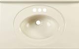 Imperial Marble S3119SPI Recessed Center Oval Bowl Vanity Top 31x19 - Solid Biscuit