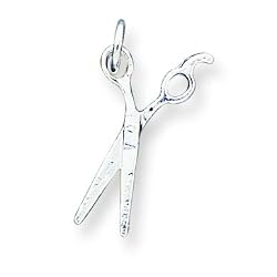 Sterling Silver Scissors Charm with 20 inch Sterling Silver Chain