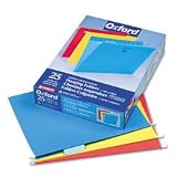 Hanging File Folders with InfoPocket, 1/5 Tab, Letter, Assorted Colors, 25/Box ESS81612