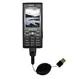 Einziehbares USB Kabel f�r Sony Ericsson k800i mit Hot Sync und aufladen Einsatzm�glichkeiten ? von Gomadic mit TipExchange Technology