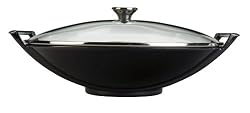Le Creuset Enameled Cast-Iron 14-1/4-Inch Wok with Glass Lid, Black Onyx