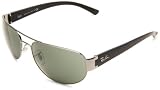 Ray-Ban Men's RB3448 004 63 Sunglasses - Gunmetal Frame Green Lens - One Size