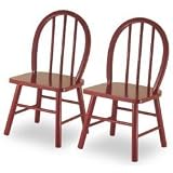 Kitchen: Medium picture for Winsome Wood Assembled Set of 2 Kids Chairs, Red