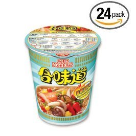 Nissin Spicy Seafood Instant Authentic HK Japanese Ramen Cup Of Noodles Soup (24 Packs)