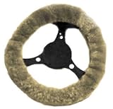 Geniune Sheep Skin Steering Wheel Cover - Natural