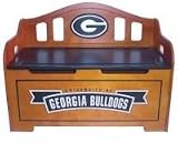 Georgia Bulldogs Stained Storage Bench