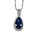 18K White Gold Sapphire and Diamond Pendant