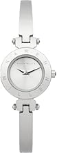 Karen Millen Women's Quartz Watch with Silver Dial Analogue Display and Silver Stainless Steel Bangle KM115SM