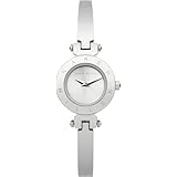Karen Millen Women's Quartz Watch with Silver Dial Analogue Display and Silver Stainless Steel Bangle KM115SM