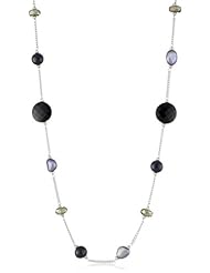 Honora "Skinny Jeans" Black Freshwater Cultured Pearl with Black Onyx Necklace, 36"