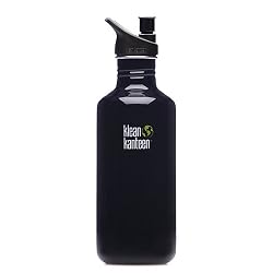 Klean Kanteen Stainless Steel 40 Ounce Water Bottle with 2.0 Sports Cap, Black Eclipse