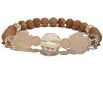 Lepidolite Bracelet 01 Stretch Rose Quartz Flower Pink Clear Facet Gemstone Crystal
