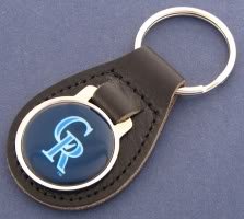 Colorado Rockies Leather Keychain