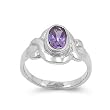 Sterling Silver Baby Ring with Oval Amethyst CZ - 2mm Band Width - 9mm Face Height - Sizes: 2-3 Sterling Silver Baby Ring with Oval Amethyst CZ - 2mm Band Width - 9mm Face Height - Sizes: 2-3