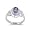 Sterling Silver Baby Ring with Oval Amethyst CZ - 2mm Band Width - 9mm Face Height - Sizes: 2-3, 3