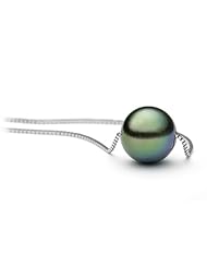 PremiumPearl 9-10mm AAA Quality Tahitian Pearl Solitaire Necklace 14k Gold