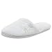 Dearfoams Women's Embroidered Terry Scuff,Ice Blue,9 M