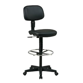 Office Star DC550 Sculptured Seat and Back Drafting Chair -Black