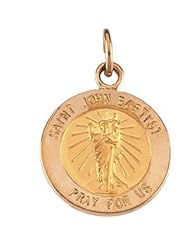 St. Saint John The Baptist Medal Pendant 14K Gold Yellow R16310
