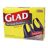 Glad Outdoor Handle-Tie Trash Bags 30 Gallon, 8 Bags - 12 Boxes