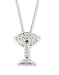 ROBERTO COIN DIAMOND MARTINI GLASS NECKLACE WITH GREEN TSAVORITES .31 CTW WHITE GOLD