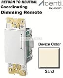Leviton Acenti 120-Volt AC Coordinating Remote to 120-VoltDimmers/Fan Speed Control for 3-Way or up to 10 Location Applications, Sand, #AC00R-10S