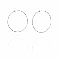 Verdrehte Kreole B�gel Ohrclips - 6cm - Silber