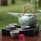 NOVICA Celadon ceramic tea set, 'Thai Delight' (set for 4)