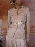 $2595 New DONNA KARAN Cream Gold Wash Brocade Jacket 12