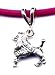 18 Fuschia Poodle Necklace Sterling Silver Jewelry Gift Boxed