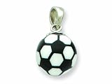 Sterling Silver Resin Small Soccerball Pendant - Chain Included