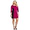 Star Vixen Women’s Plus-Size Longsleeve Ponte Colorblock Dress, Fuchsia/Black, 1X