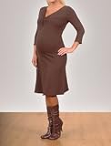 A Pea in the Pod Collection: Velvet 3/4 Sleeve Knot Front Maternity Dress