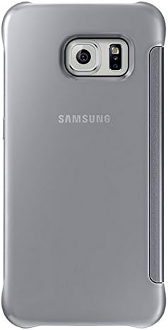 Samsung Clear View Cover Translucent Flip Case (EF-ZG925B) for Samsung Galaxy S6 Edge G925, Retail Packaging - Clear Silver