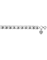 Sterling Silver Charm Bracelet w/ Polished Hearts
