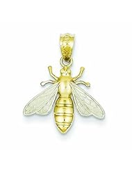 14K Gold & Rhodium Bee Pendant