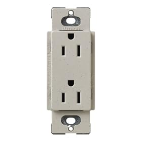 Click here to buy Lutron SCR-15-ST Satin Colors 15A Electrical Socket Duplex Receptacle, Stone by Lutron.