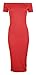 Forever Womens Cap Sleeves Plain Off Shoulder Stretchy Midi Dress