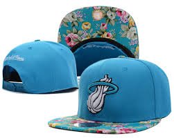 Mitchell&ness Miami Heat Blk Gamma 2t Snapback Hat Blue/flower