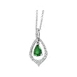 14K White Gold Emerald and Diamond Necklace