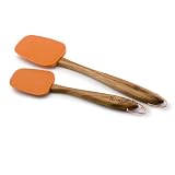 Paula Deen 10 Inch and 13 Inch Silicone Spoonula Set, Orange