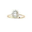 14K Yellow/White Gold 0.02 ct. Diamond and 6 x 4 MM Oval Shaped Aquamarine Ring