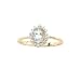 14K Yellow/White Gold 0.02 ct. Diamond and 6 x 4 MM Oval Shaped Aquamarine Ring