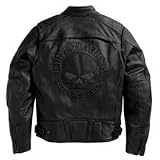 Harley-Davidson Men's Reflective Skull Leather Jacket, 3X-Large