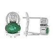 14K White Gold Emerald and Diamond Earrings
