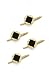 Solid 14K Gold and Diamonds Stud Set with Diamond Shaped Onyx