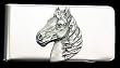 Free Form Horse Pewter Emblem Money Clip