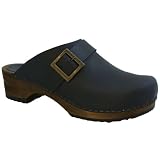 FACTORY 2ND - Sanita Urban Wood Clogs in Black Oiled Leather