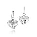 Sterling Silver Carved Heart Earrings