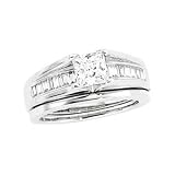 14K White Gold Diamond Wedding Set - 1.50 Ct.